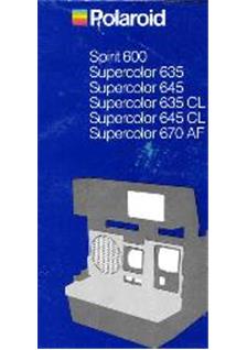 Polaroid 635 CL manual. Camera Instructions.